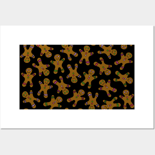 Gingerbread Men Doodle Pattern, made by EndlessEmporium Posters and Art